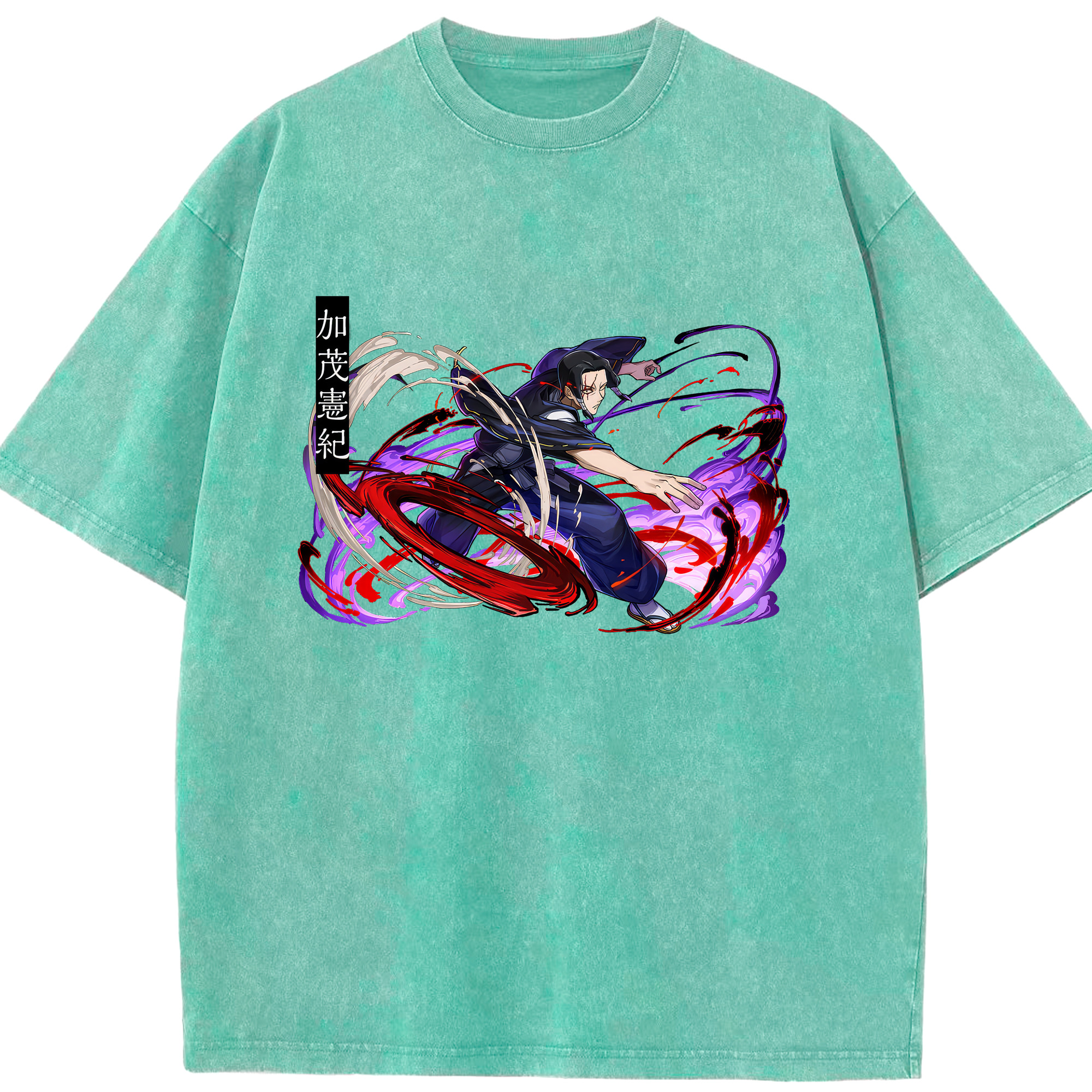 （画像用） 呪術廻戦 Jujutsu Kaisen 綿100% ヴィンテージ風 半袖Tシャツ（フロントプリント）